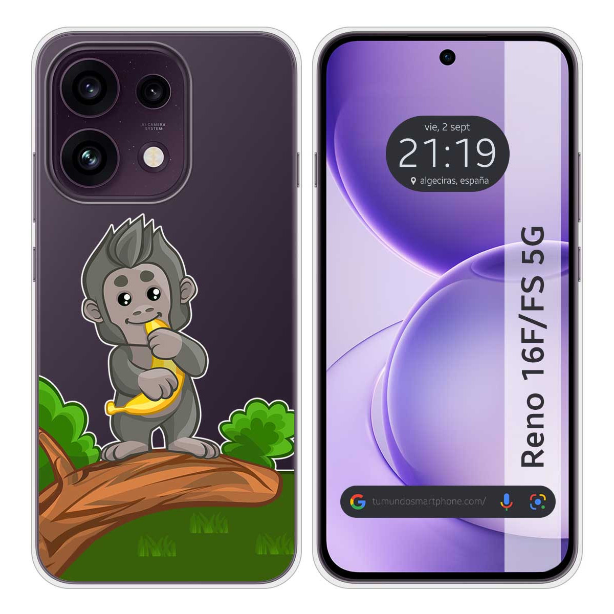 Funda Silicona Transparente para Oppo Reno 16...
