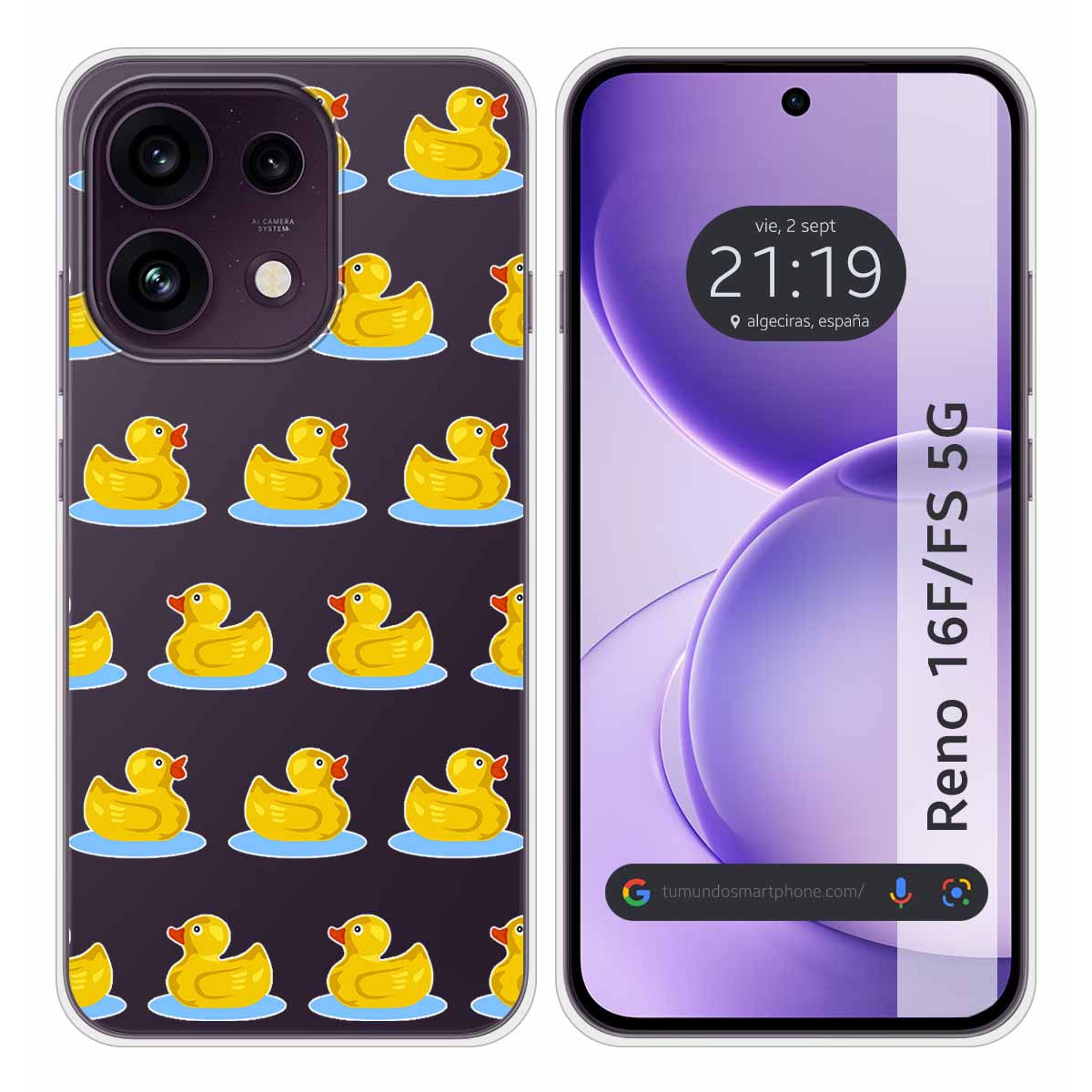 Funda Silicona Transparente para Oppo Reno 16...