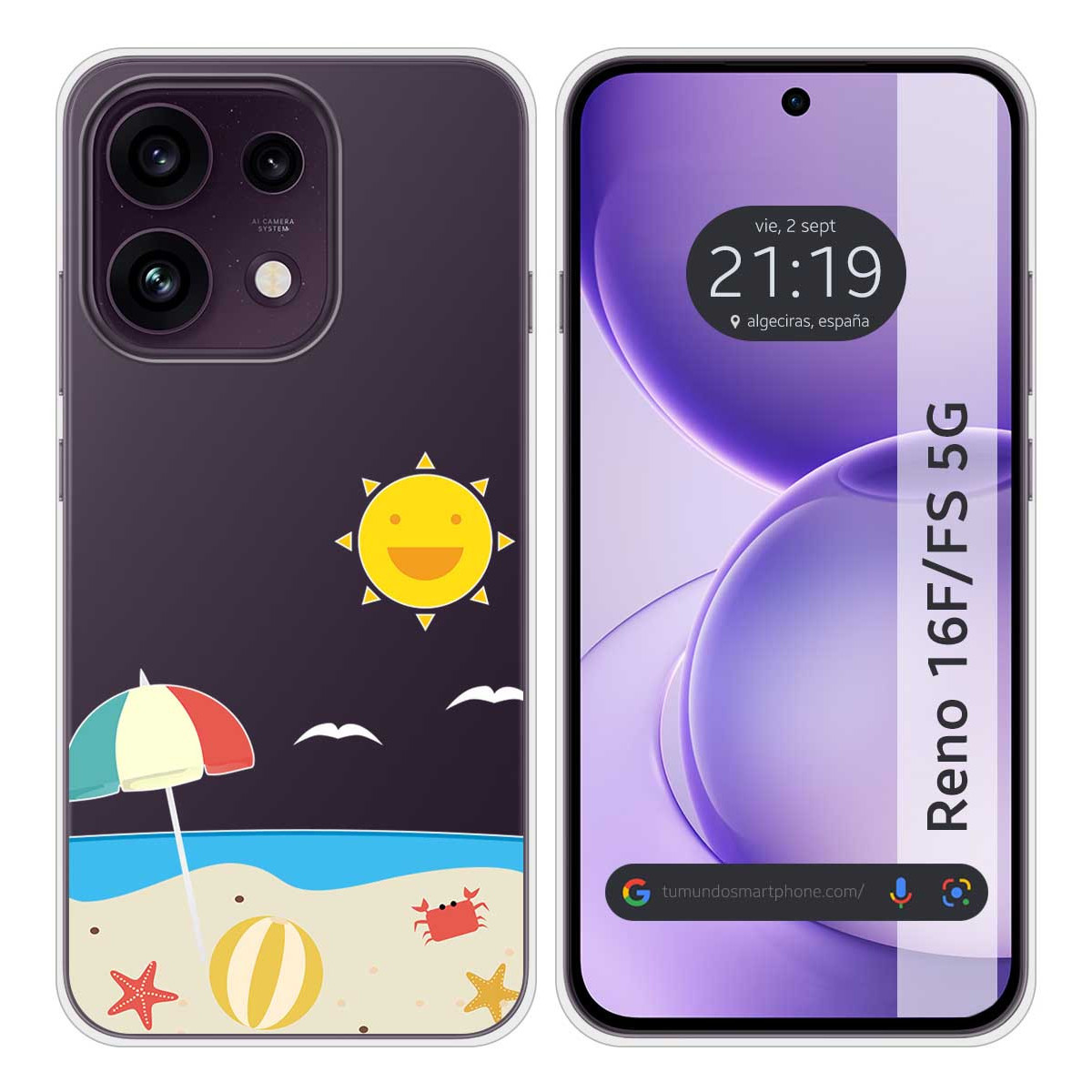 Funda Silicona Transparente para Oppo Reno 16...
