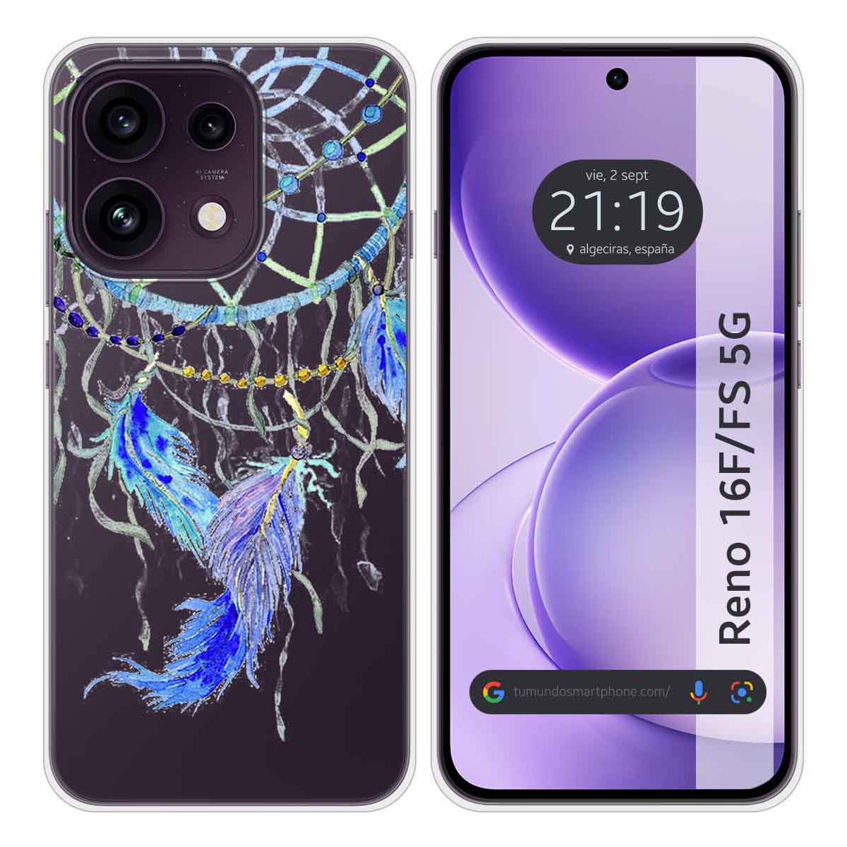 Funda Silicona Transparente para Oppo Reno 16...