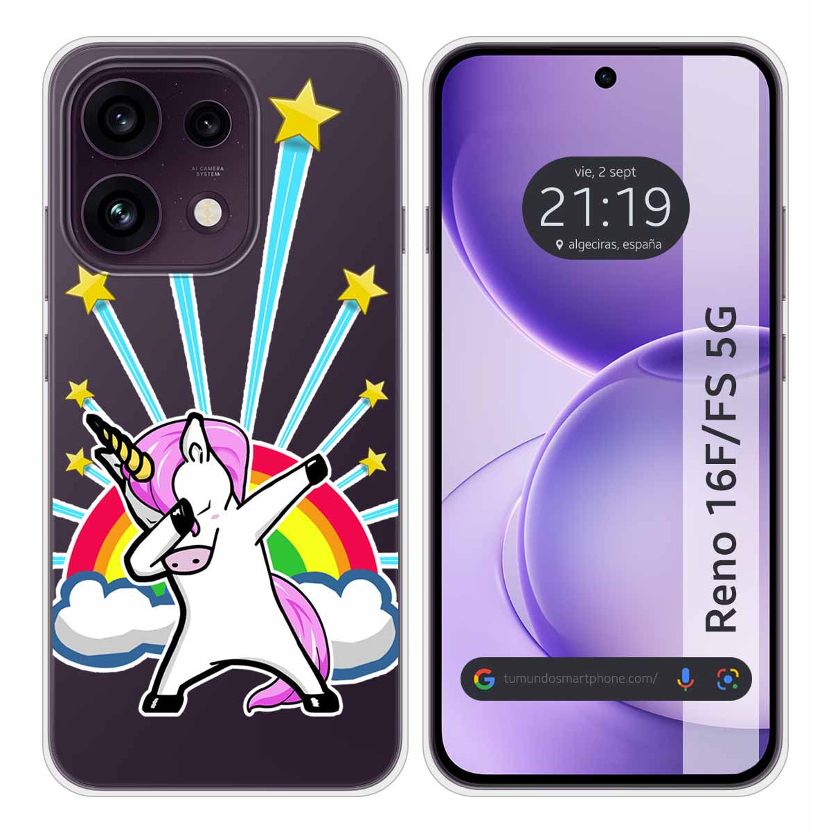 Funda Silicona Transparente para Oppo Reno 16...