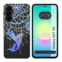 Funda Silicona Transparente para Samsung Galaxy A27 5G diseño Plumas Dibujos