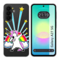 Funda Silicona Transparente para Samsung Galaxy A27 5G diseño Unicornio Dibujos