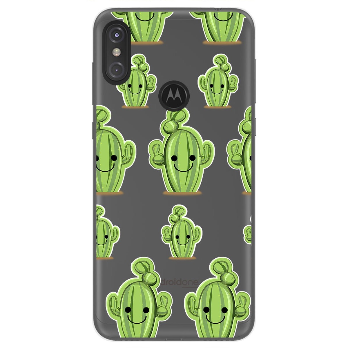 Funda Gel Transparente para Motorola One diseño Cactus Dibujos