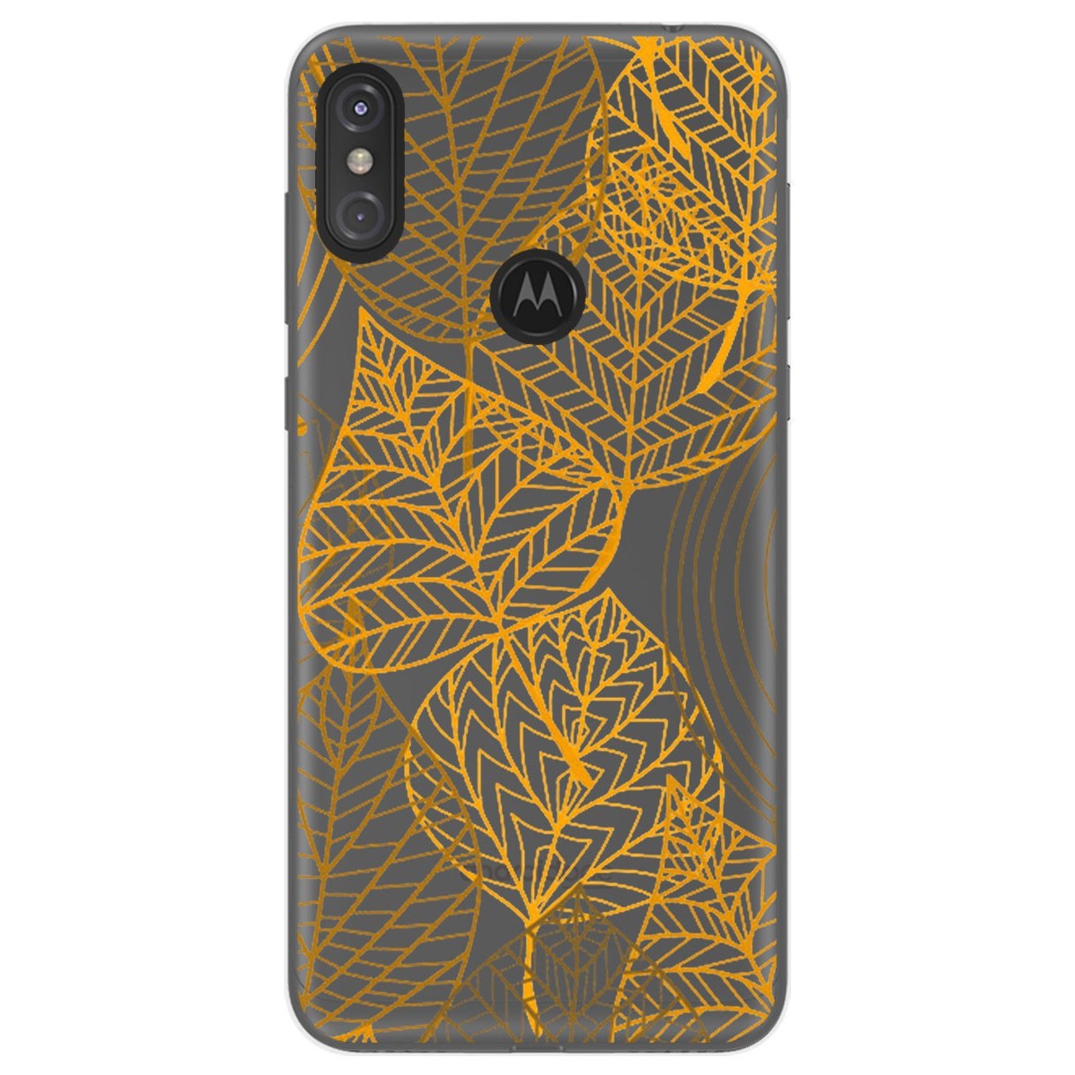 Funda Gel Transparente para Motorola One diseño Hojas Dibujos