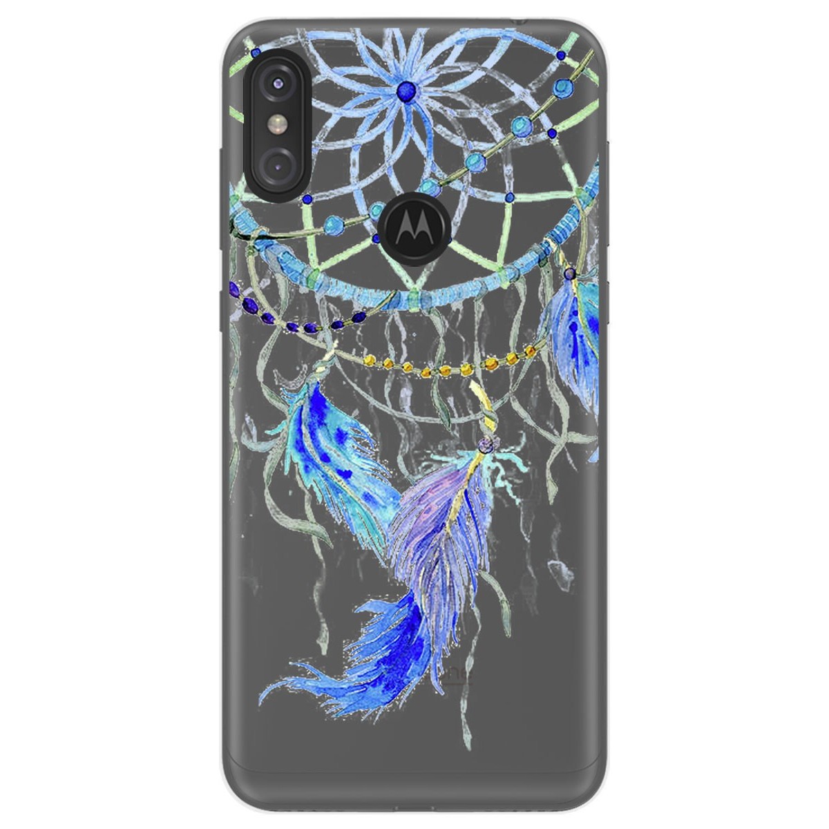 Funda Gel Transparente para Motorola One diseño Plumas Dibujos