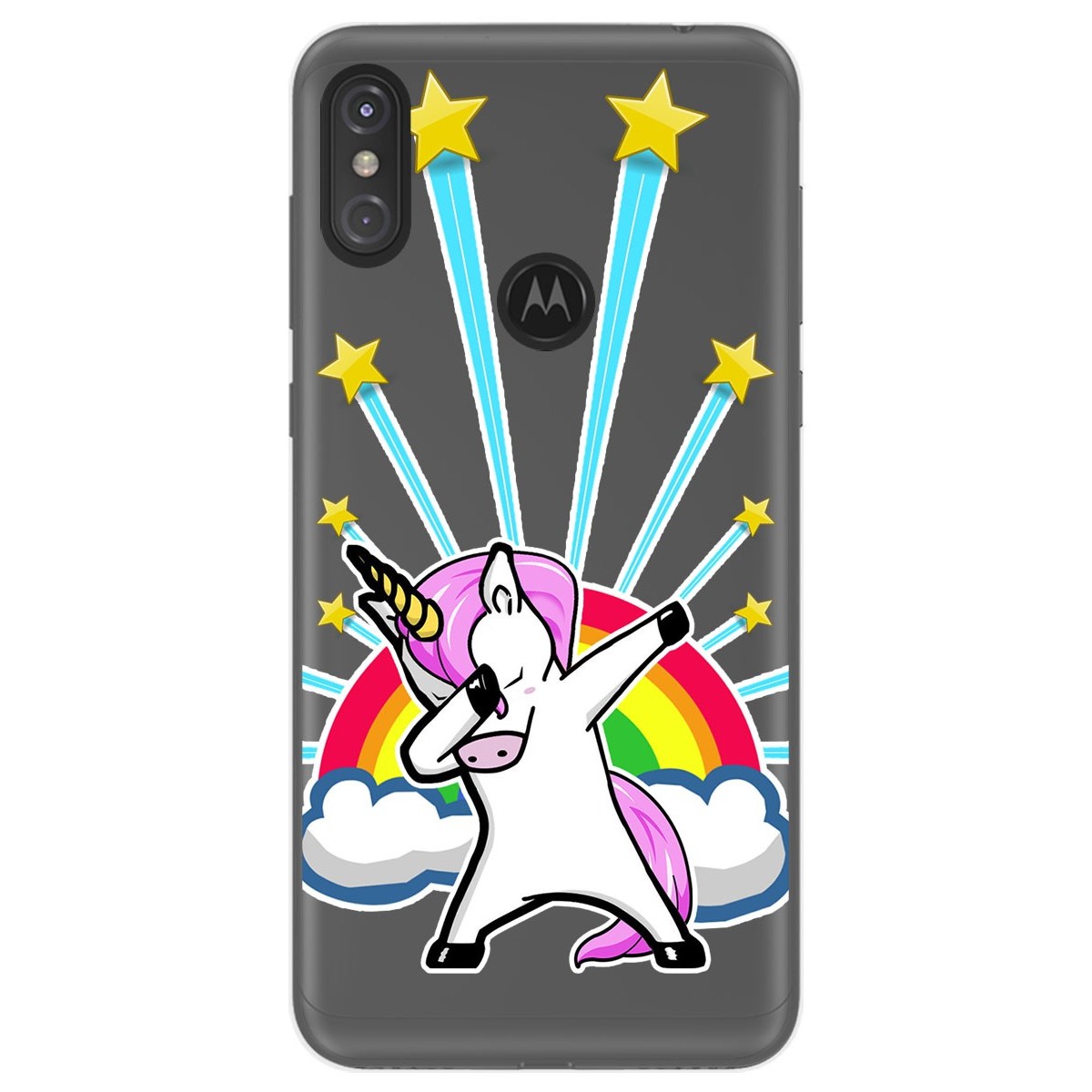 Funda Gel Transparente para Motorola One diseño Unicornio Dibujos