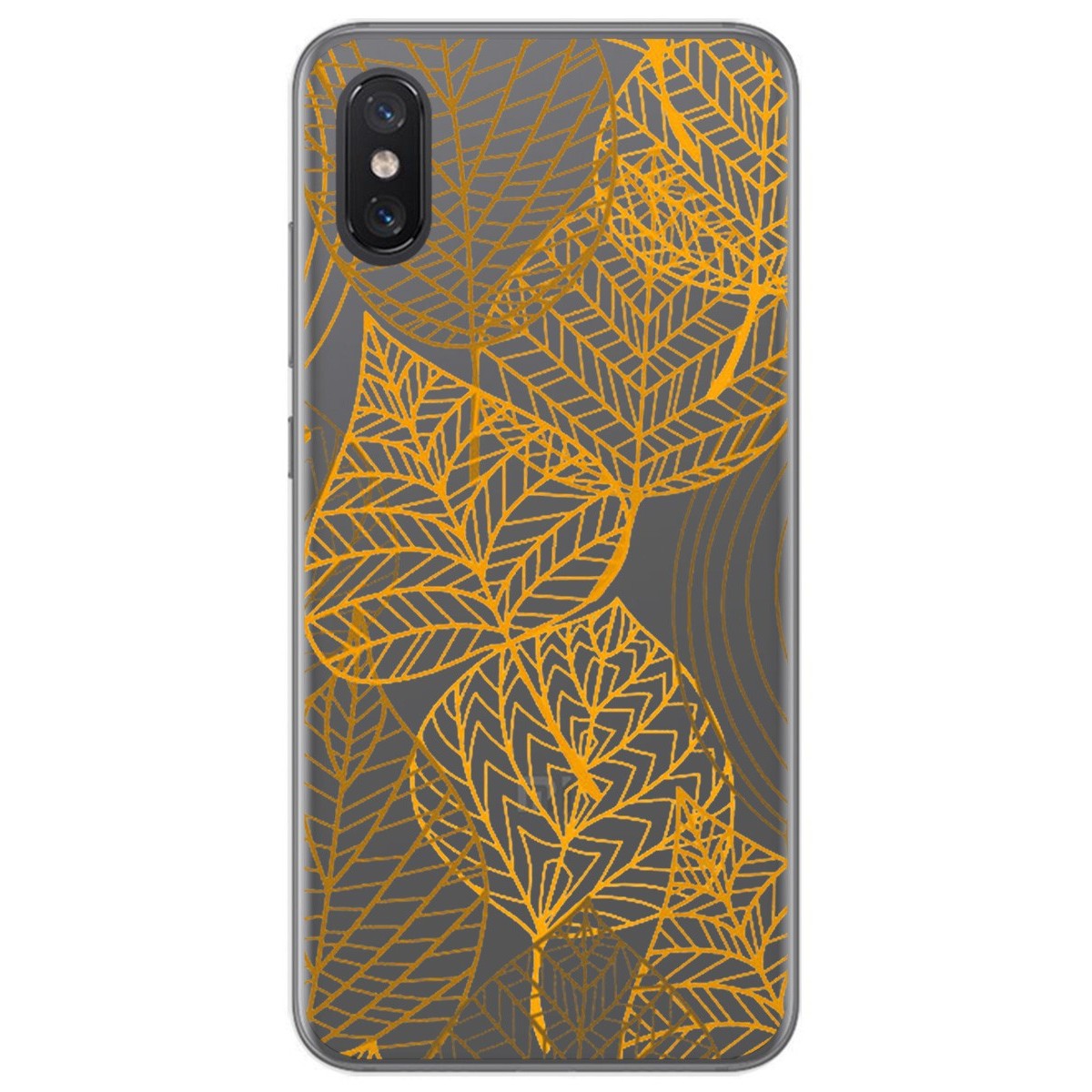 Funda Gel Transparente para Xiaomi Mi 8 Pro diseño Hojas Dibujos
