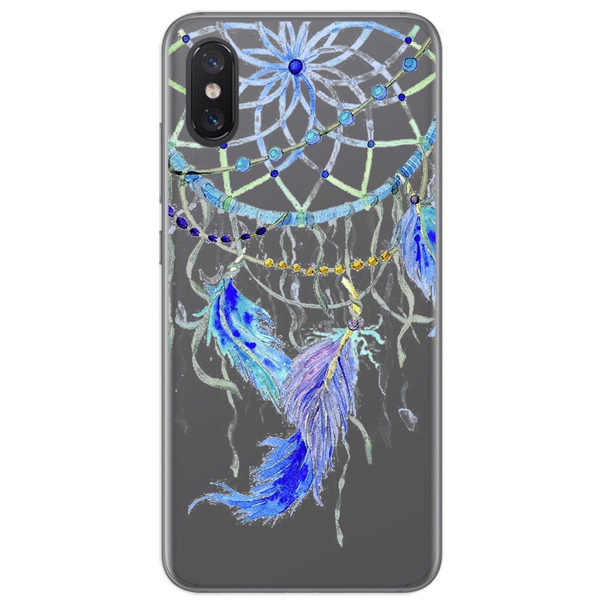 Funda Gel Transparente para Xiaomi Mi 8 Pro diseño Plumas Dibujos