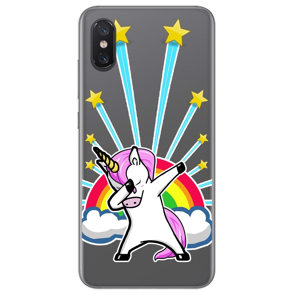 Funda Gel Transparente para Xiaomi Mi 8 Pro diseño Unicornio Dibujos
