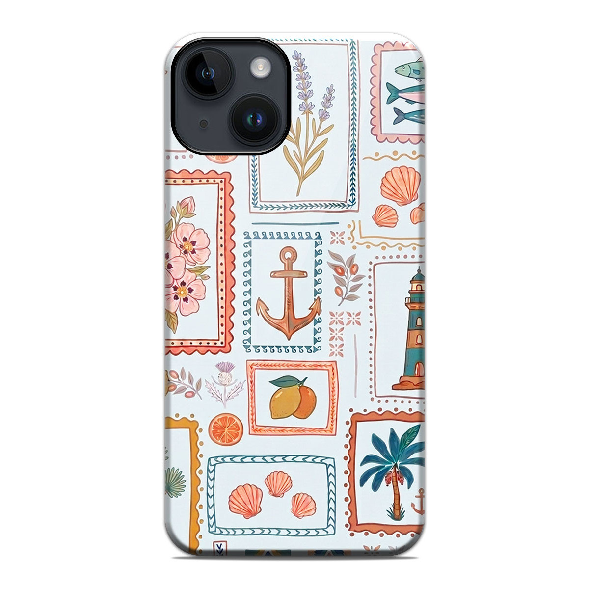 Funda Tough Magnética para Iphone 14 (6.1) Doble Capa diseño Sellos 02 Dibujos