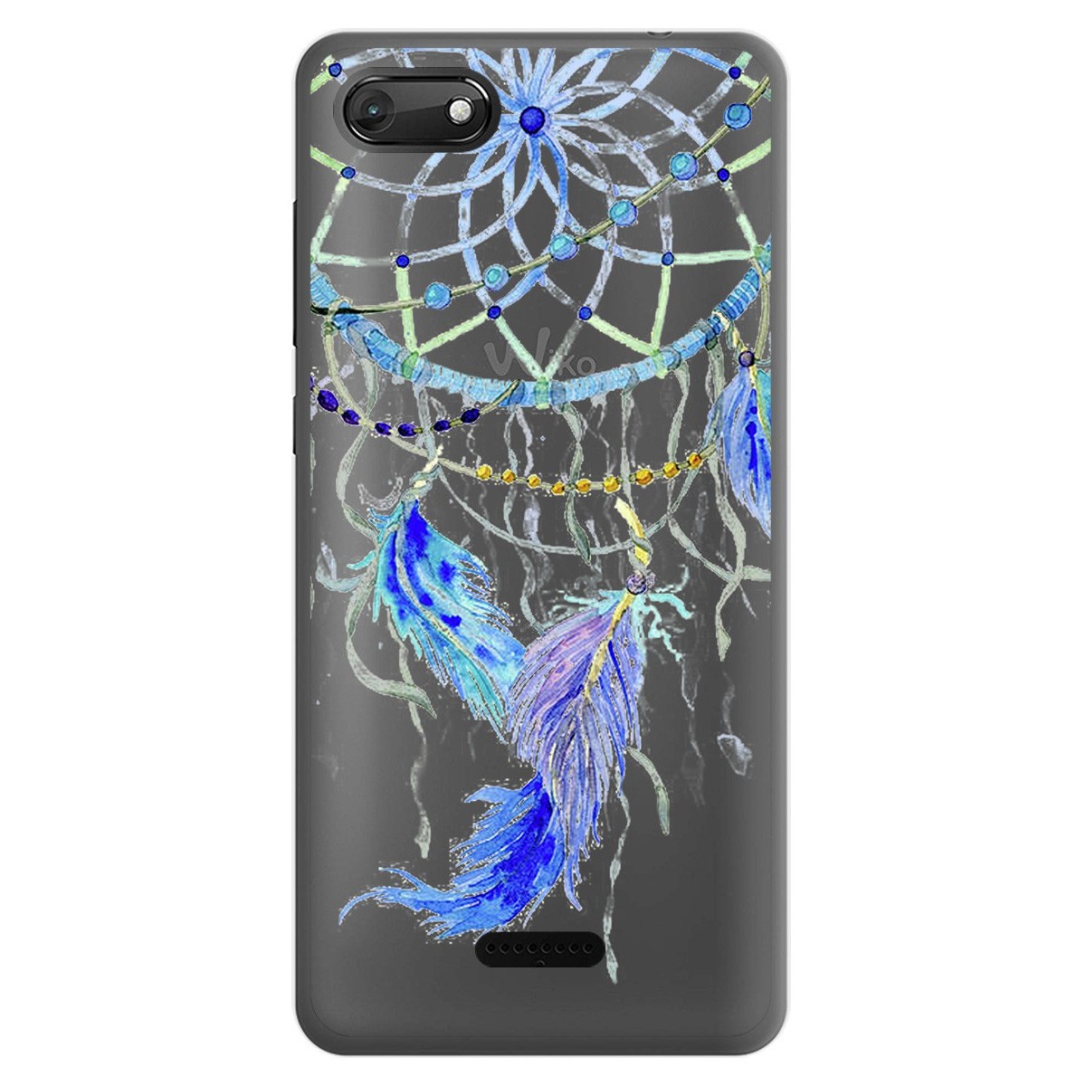Funda Gel Transparente para Wiko Harry2 diseño Plumas Dibujos