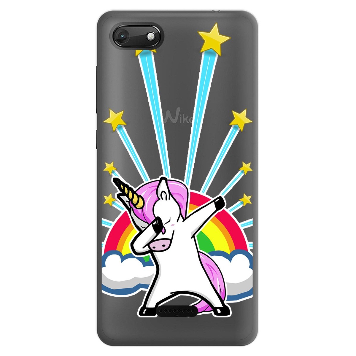 Funda Gel Transparente para Wiko Harry2 diseño Unicornio Dibujos