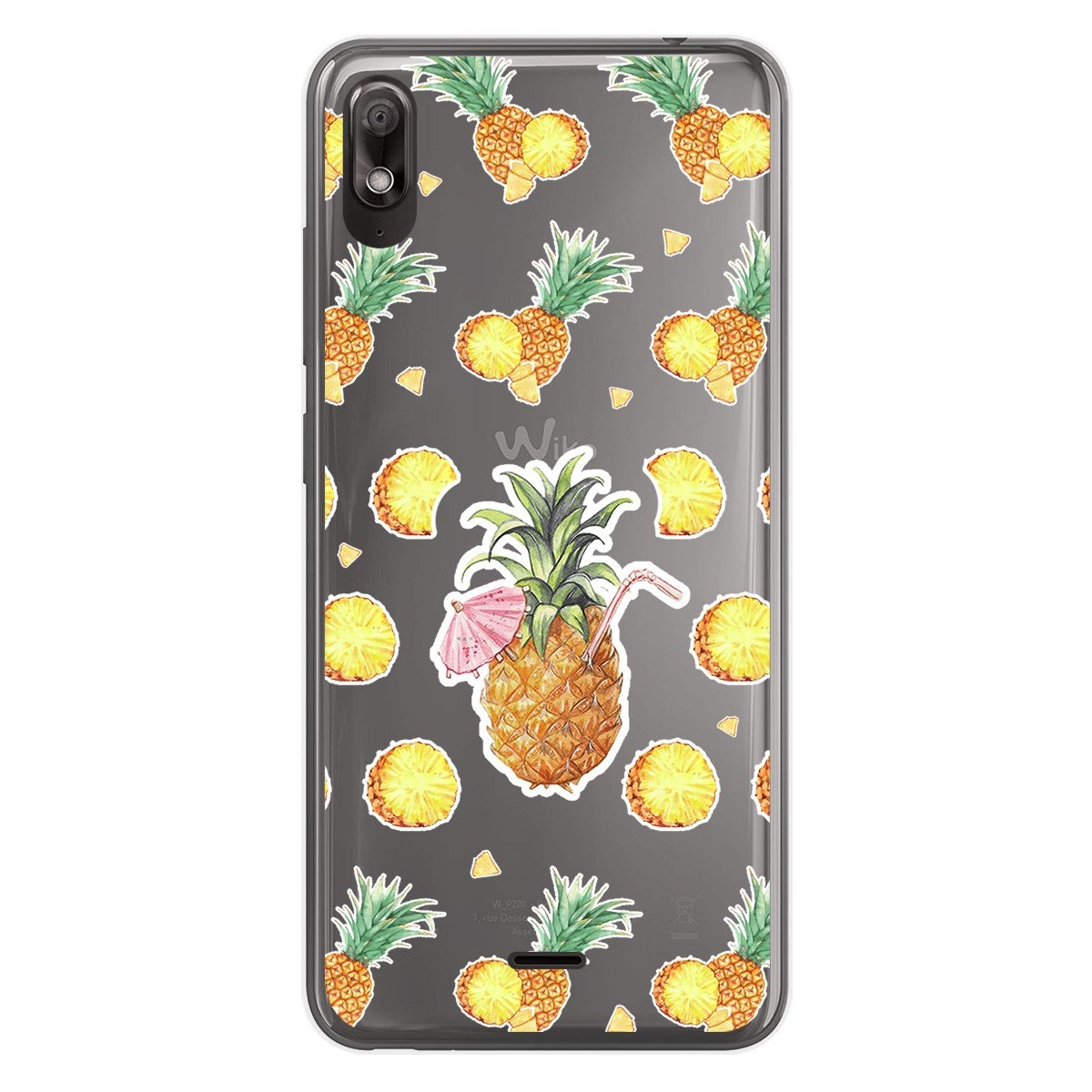 Funda Gel Transparente para Wiko View2 Go diseño Piña Dibujos