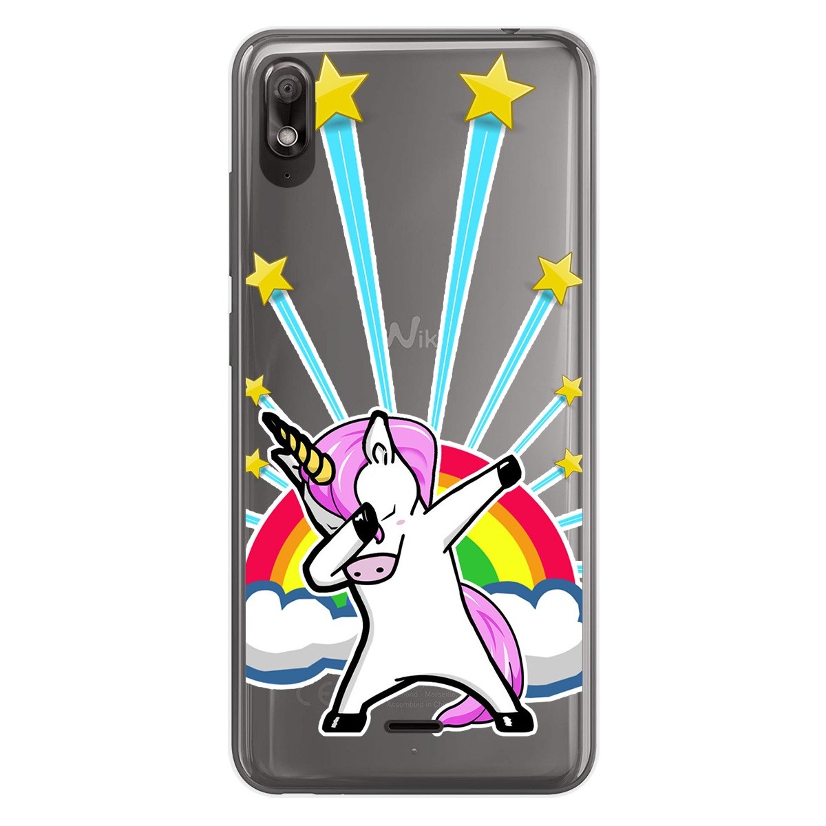 Funda Gel Transparente para Wiko View2 Go diseño Unicornio Dibujos