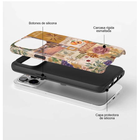 Funda Tough Magnética para Iphone 15 (6.1) Doble Capa diseño Collage 01 Dibujos