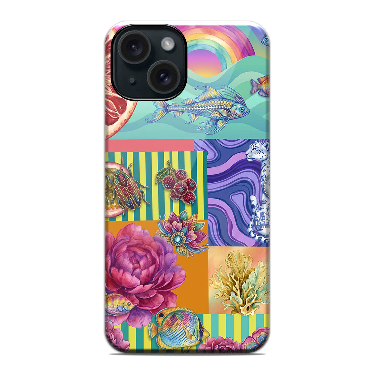 Funda Tough Magnética para Iphone 15 (6.1) Doble Capa diseño Collage 03 Dibujos
