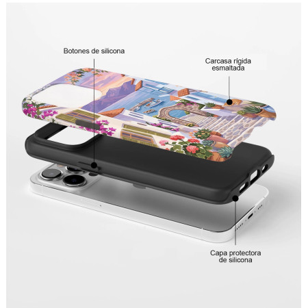 Funda Tough Magnética para Iphone 15 (6.1) Doble Capa diseño Costa 02 Dibujos