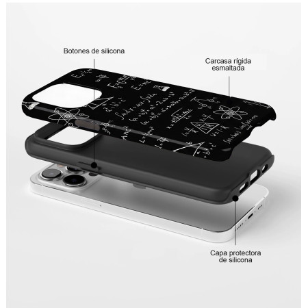 Funda Tough Magnética para Iphone 15 (6.1) Doble Capa diseño Formulas Dibujos