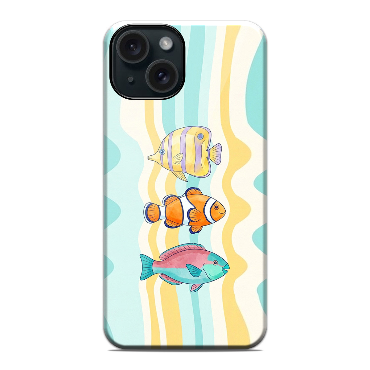 Funda Tough Magnética para Iphone 15 (6.1) Doble Capa diseño Peces 01 Dibujos
