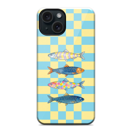 Funda Tough Magnética para Iphone 15 (6.1) Doble Capa diseño Peces 03 Dibujos