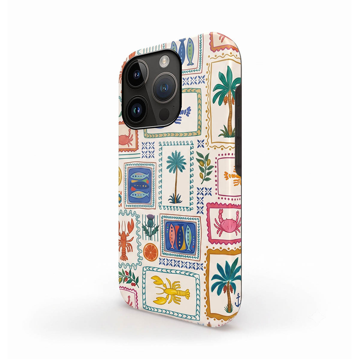 Funda Tough Magnética para Iphone 15 (6.1) Doble Capa diseño Sellos 01 Dibujos