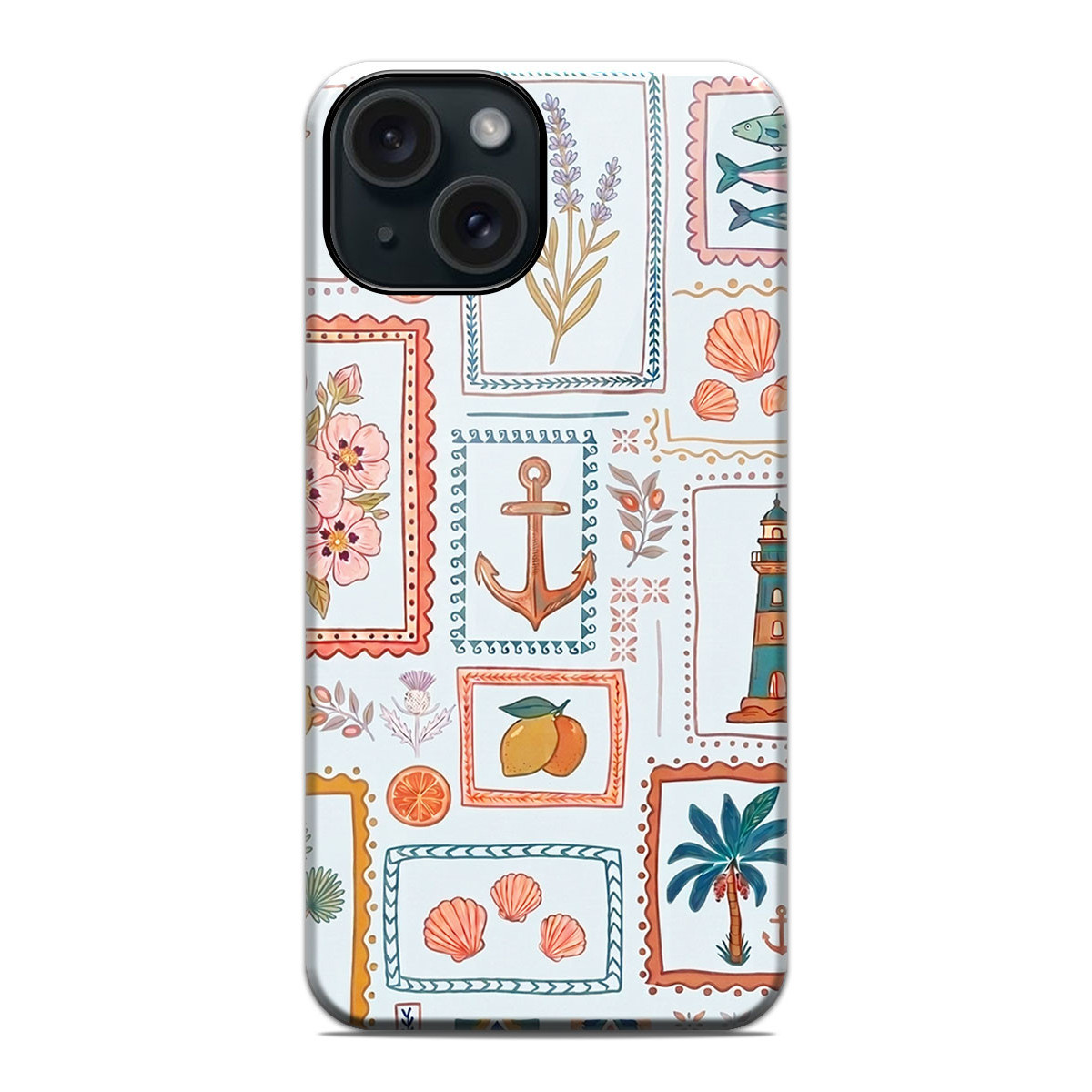 Funda Tough Magnética para Iphone 15 (6.1) Doble Capa diseño Sellos 02 Dibujos