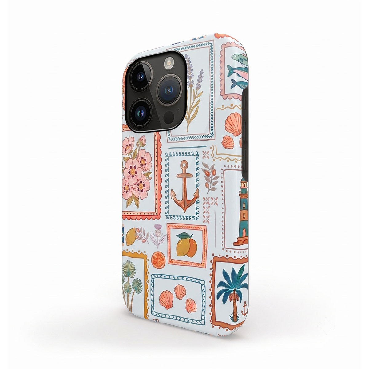 Funda Tough Magnética para Iphone 15 (6.1) Doble Capa diseño Sellos 02 Dibujos