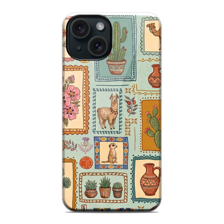 Funda Tough Magnética para Iphone 15 (6.1) Doble Capa diseño Sellos 03 Dibujos