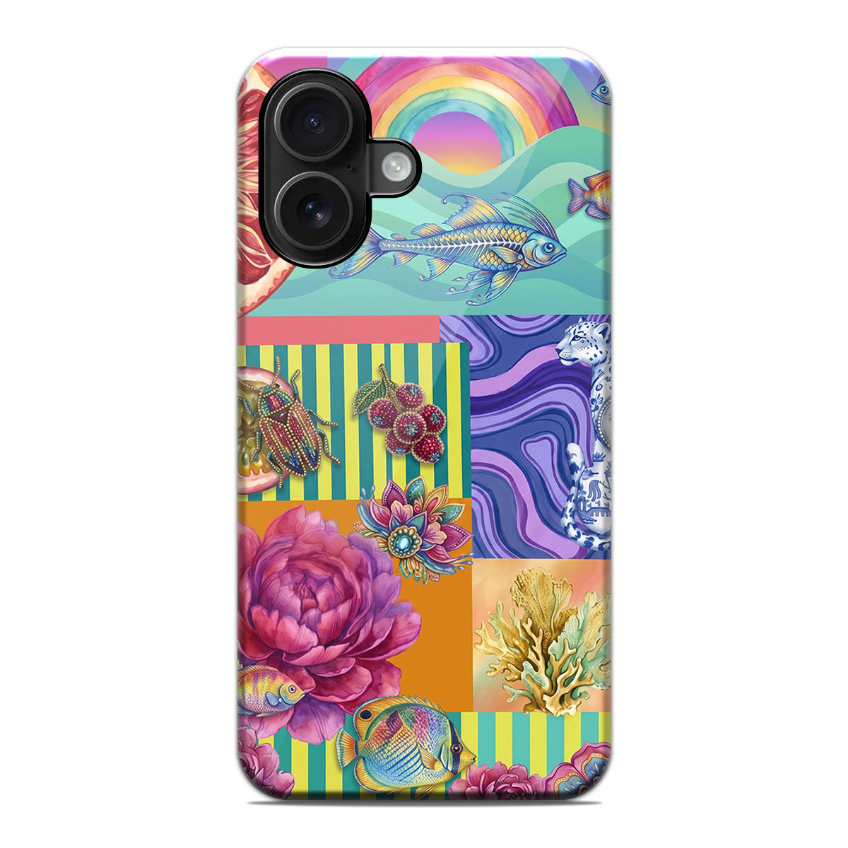 Funda Tough Magnética para Iphone 16 (6.1) Doble Capa diseño Collage 03 Dibujos