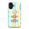 Funda Tough Magnética para Iphone 16 (6.1) Doble Capa diseño Peces 01 Dibujos