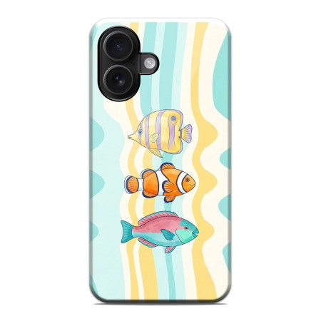 Funda Tough Magnética para Iphone 16 (6.1) Doble Capa diseño Peces 01 Dibujos
