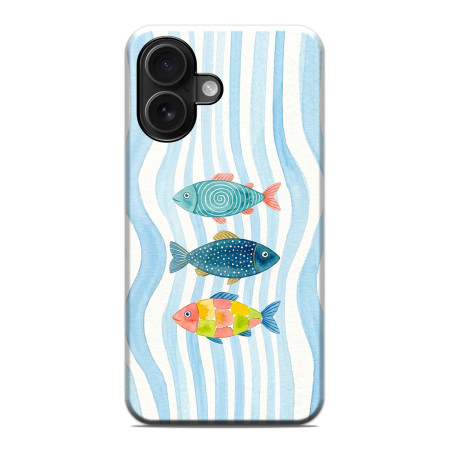 Funda Tough Magnética para Iphone 16 (6.1) Doble Capa diseño Peces 02 Dibujos
