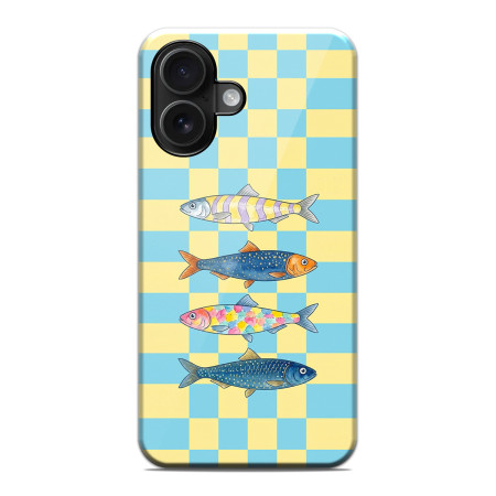 Funda Tough Magnética para Iphone 16 (6.1) Doble Capa diseño Peces 03 Dibujos