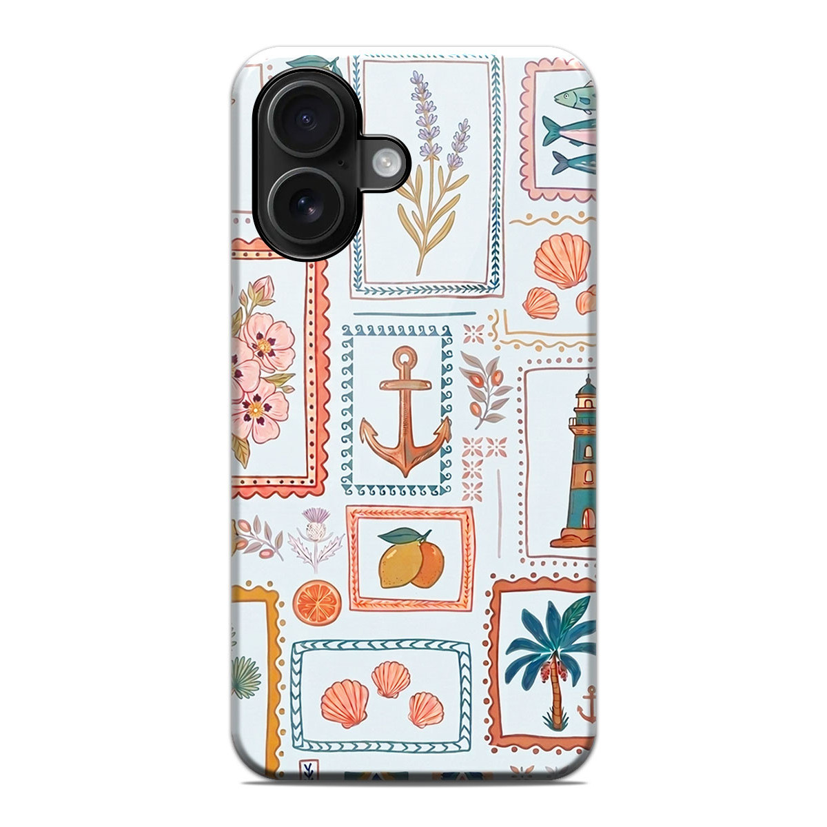 Funda Tough Magnética para Iphone 16 (6.1) Doble Capa diseño Sellos 02 Dibujos