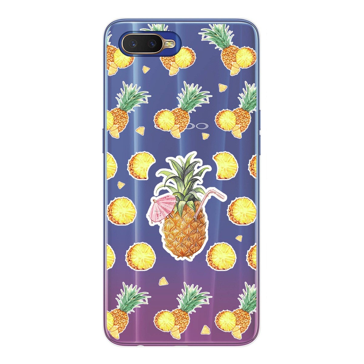 Funda Gel Transparente para Oppo RX17 Neo diseño Piña Dibujos