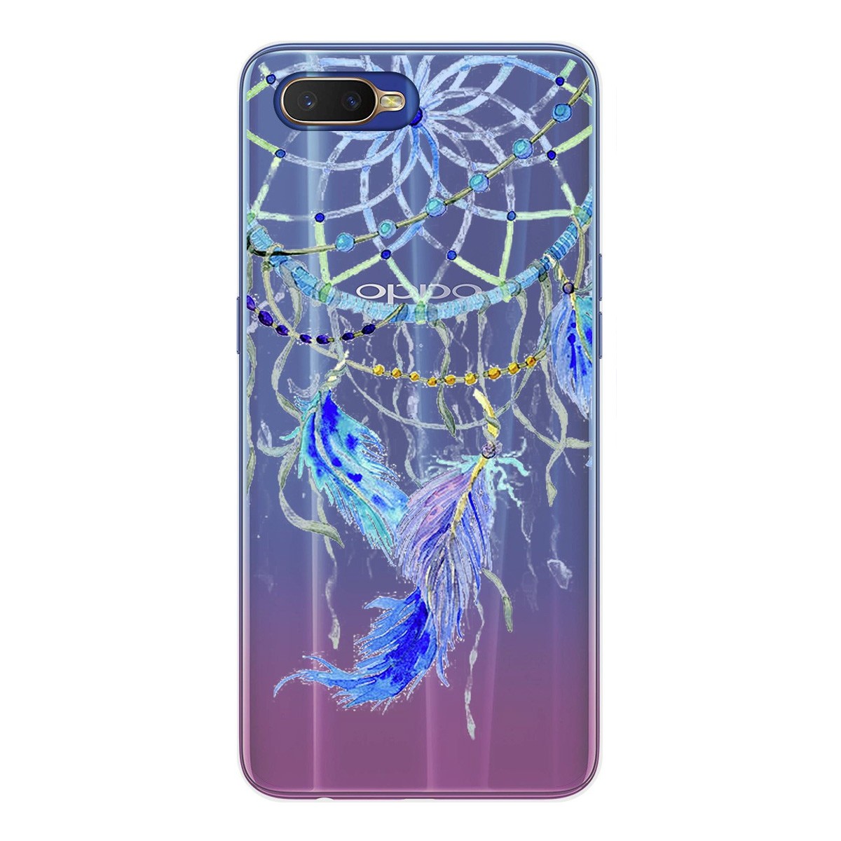 Funda Gel Transparente para Oppo RX17 Neo diseño Plumas Dibujos