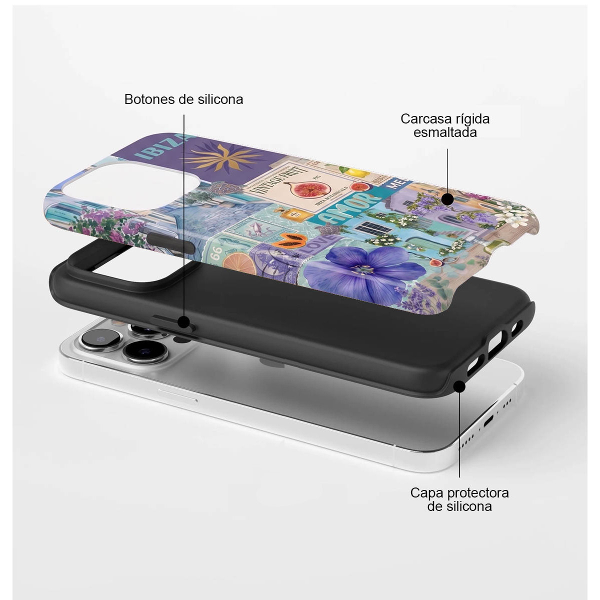 Funda Tough Magnética para iPhone 17e (6.1) Doble Capa diseño Collage 02 Dibujos