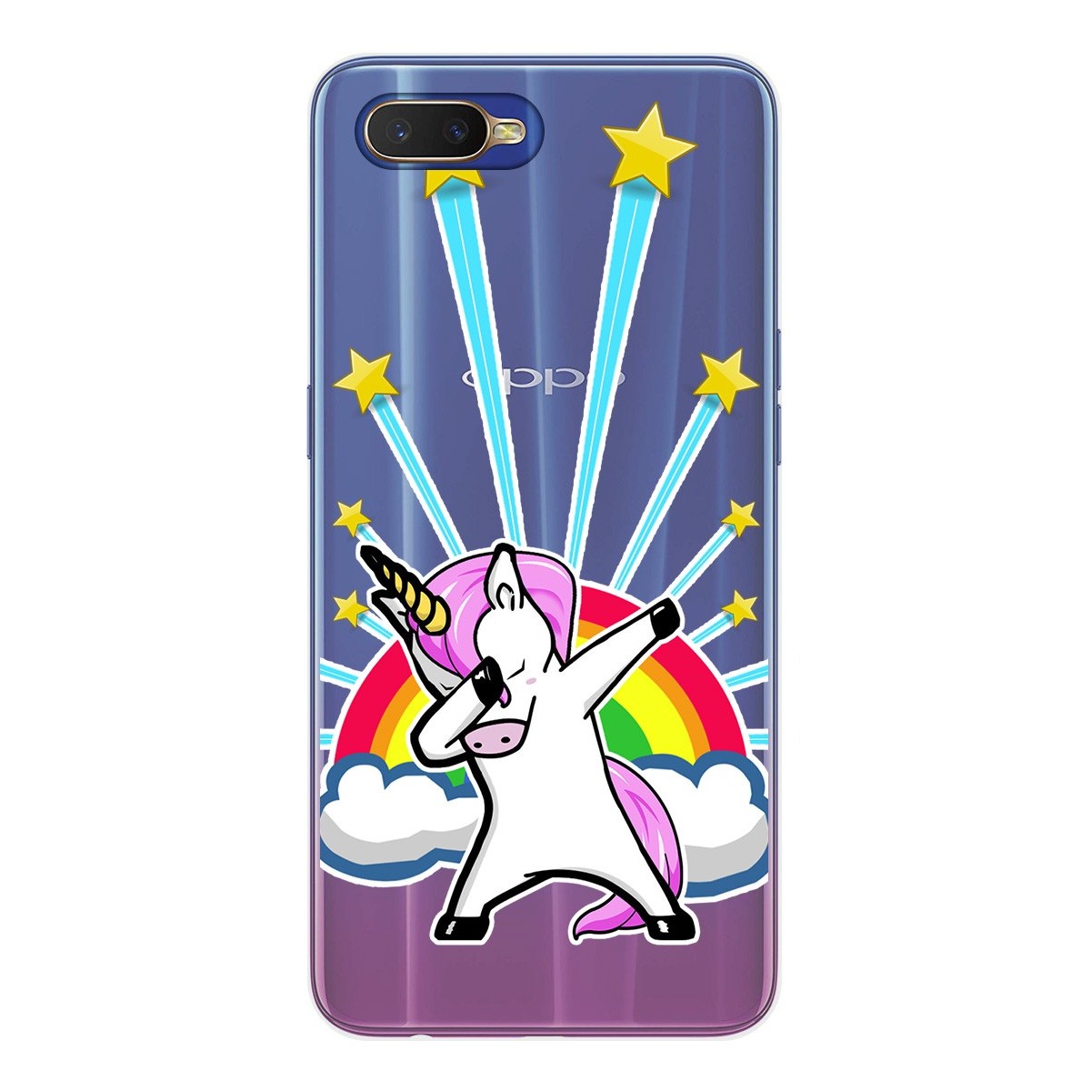 Funda Gel Transparente para Oppo RX17 Neo diseño Unicornio Dibujos