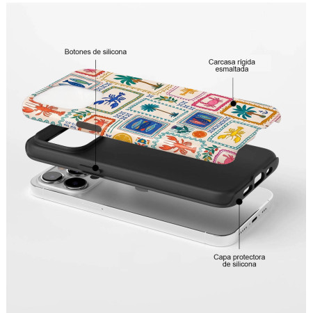 Funda Tough Magnética para iPhone 17e (6.1) Doble Capa diseño Sellos 01 Dibujos