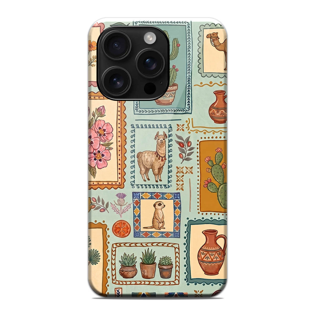 Funda Tough Magnética para Iphone 16 Pro (6.3) Doble Capa diseño Sellos 03 Dibujos