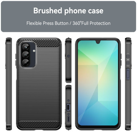 Funda Gel Tpu Tipo Carbon Negra para Samsung Galaxy A17 4G / 5G