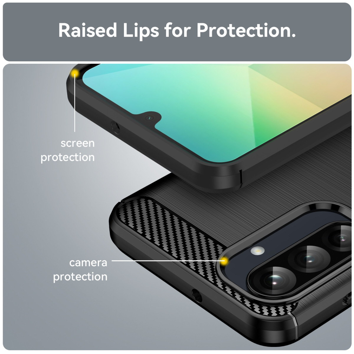 Funda Gel Tpu Tipo Carbon Negra para Samsung...