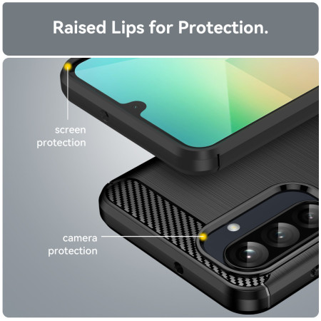 Funda Gel Tpu Tipo Carbon Negra para Samsung Galaxy A17 4G / 5G