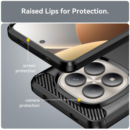 Funda Gel Tpu Tipo Carbon Negra para Xiaomi Poco M8 Pro 5G