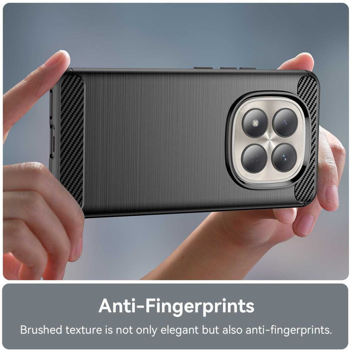 Funda Gel Tpu Tipo Carbon Negra para Xiaomi...