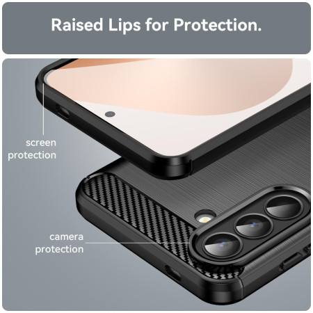 Funda Gel Tpu Tipo Carbon Negra para Samsung Galaxy A57 5G
