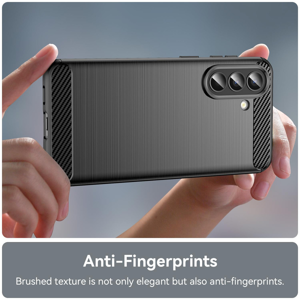 Funda Gel Tpu Tipo Carbon Negra para Samsung...