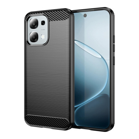 Funda Gel Tpu Tipo Carbon Negra para Oppo A6 4G / 5G
