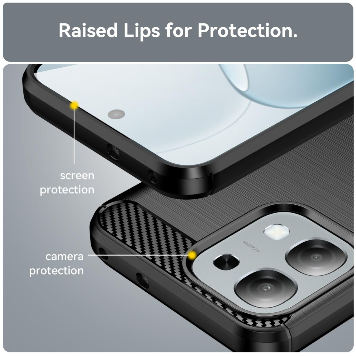 Funda Gel Tpu Tipo Carbon Negra para Oppo A6 4G...
